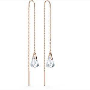 SWAROVSKI Spirit Pierced chain drop crystal earrings, rose gold plated NIB